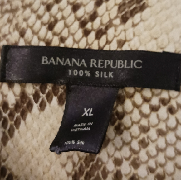 Banana Republic-Silk Women's Neutral Snake-Print Midi Dress -XL- EUC $128 Retail - Picture 7 of 10